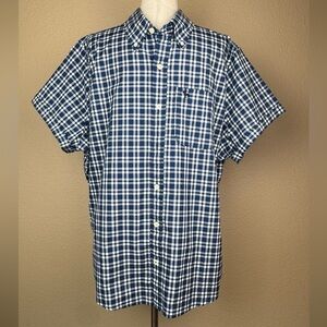 Abercrombie & Fitch Men’s Short Sleeve Plaid Button Down Shirt. NWT. Size- XXL